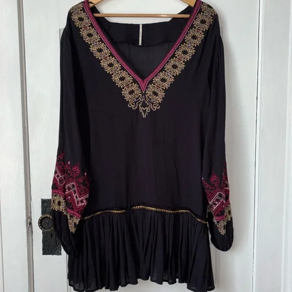 FREE PEOPLE WILD ONE EMBROIDERED MINI DRESS - Picture 3 of 14